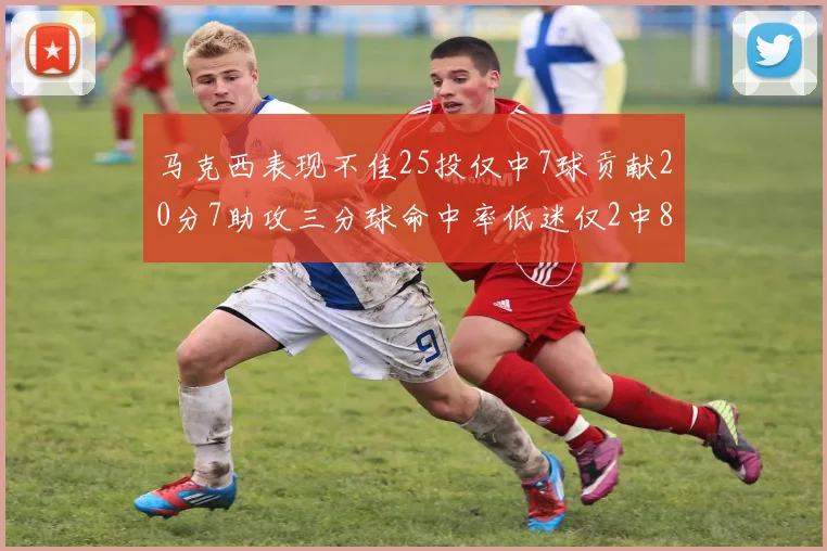 马克西表现不佳25投仅中7球贡献20分7助攻三分球命中率低迷仅2中8
