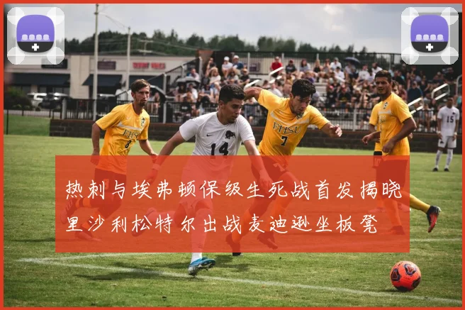 热刺与埃弗顿保级生死战首发揭晓里沙利松特尔出战麦迪逊坐板凳